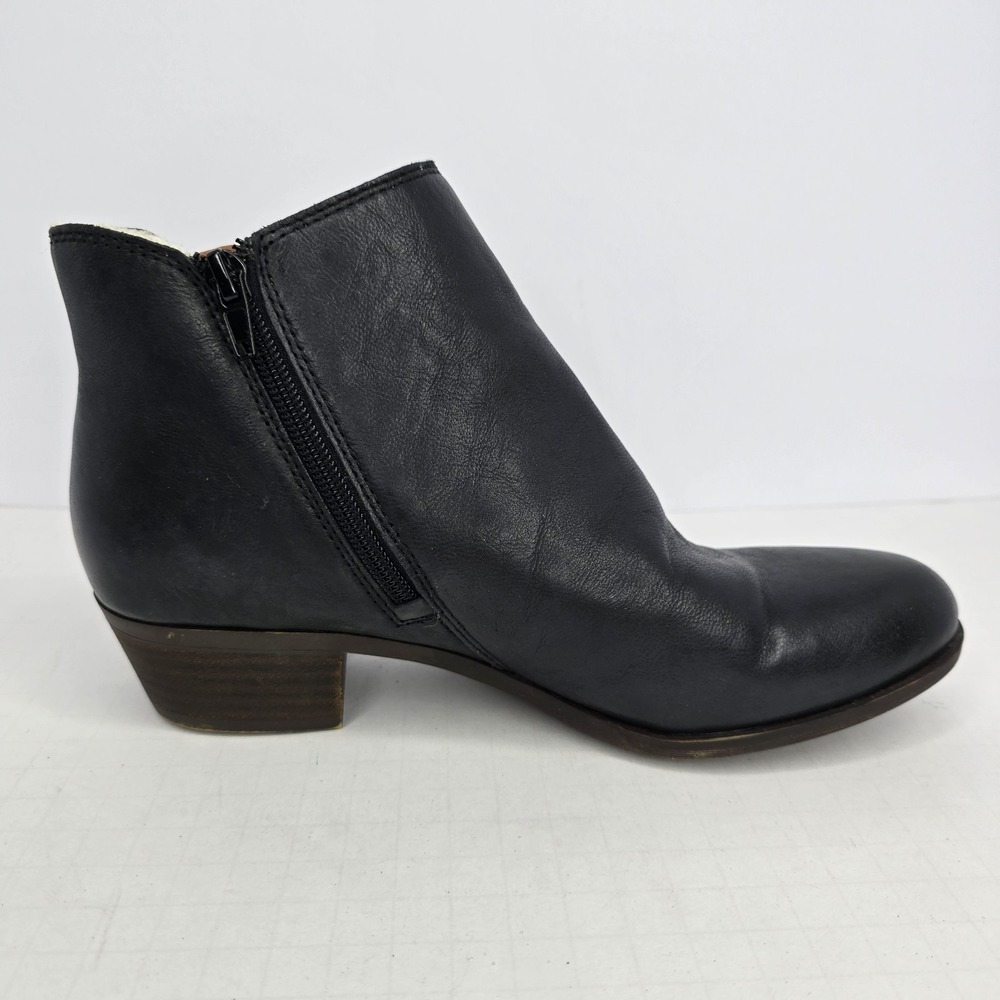 Lucky Brand Banterr2 Ankle Boots Womens Size 7.5 M Black Leather‎ Side Zip Shoes - Picture 5 of 12